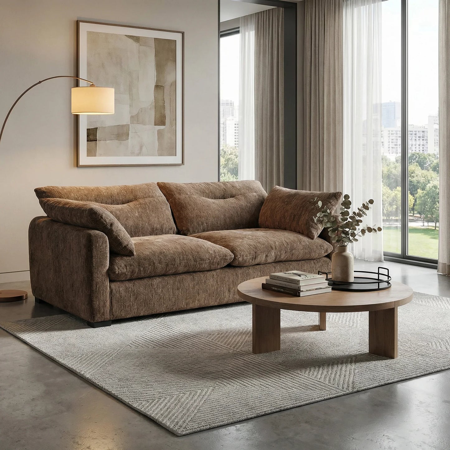 Furniture  -  Quetta 3 Seater Sofa - Brown  -  60485840
