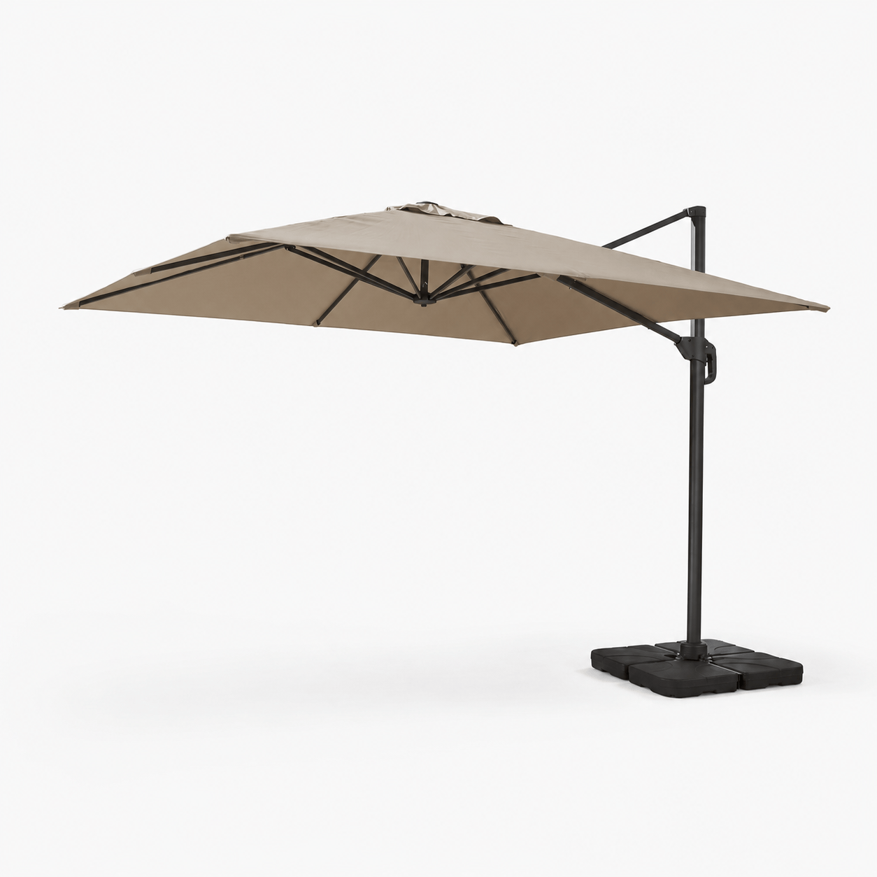 Gardening  -  Weatherking 3x3 Roma Parasol & Base - Light Taupe  -  60485875