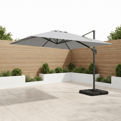 Gardening  -  Weatherking 3x3 Roma Parasol & Base - Light Grey  -  60485876