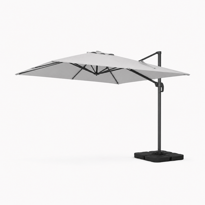 Gardening  -  Weatherking 3x3 Roma Parasol & Base - Light Grey  -  60485876