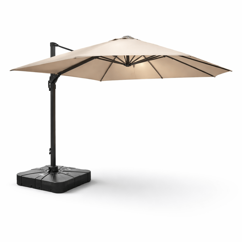 Gardening  -  Weatherking 3x3 Lazio Parasol & Base - Light Taupe  -  60485877