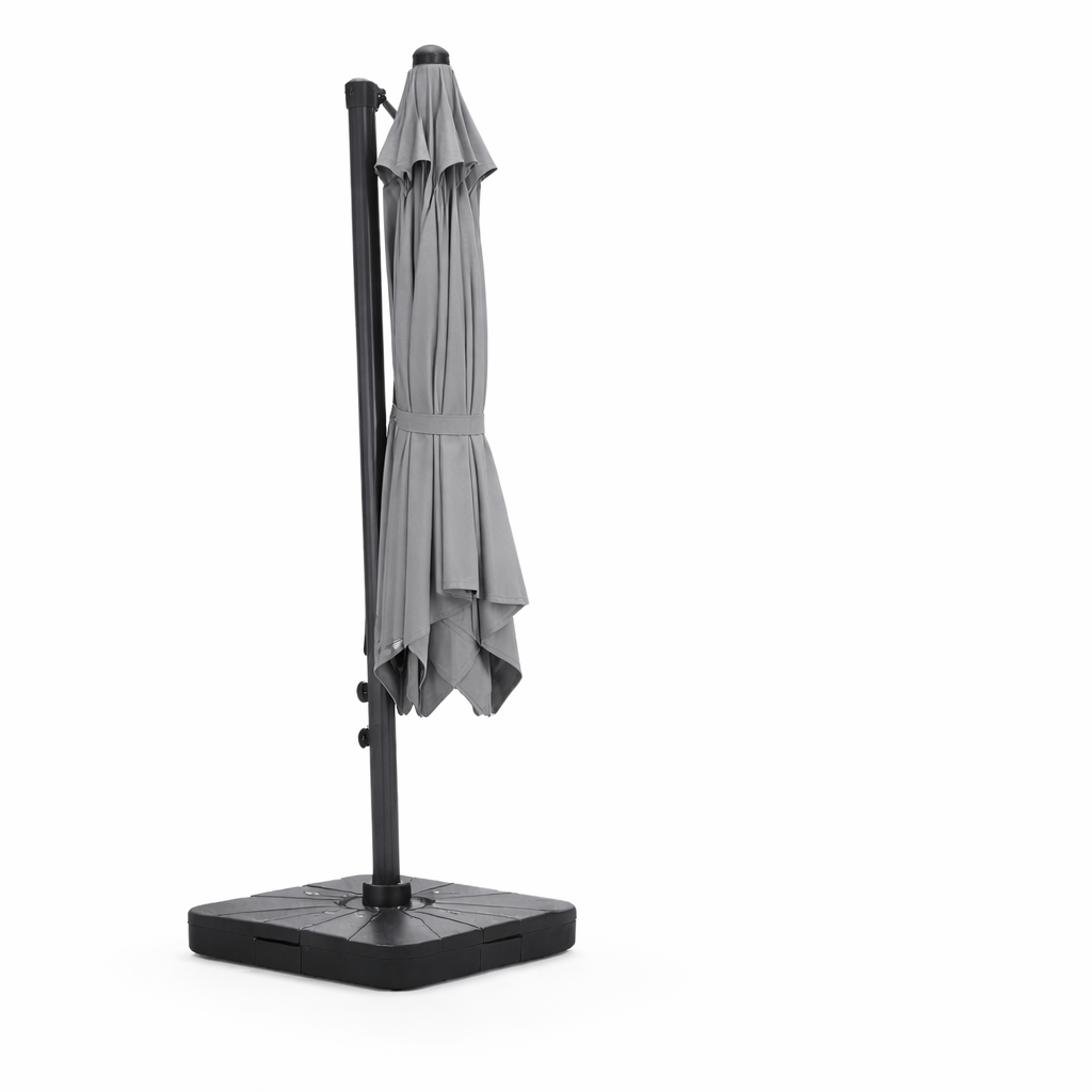 Gardening  -  Weatherking 3x3 Lazio Parasol & Base - Light Grey  -  60485878
