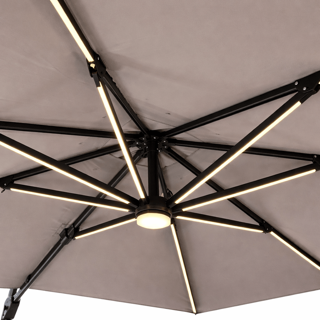 Gardening  -  Weatherking 3x3 Lazio Parasol & Base - Light Grey  -  60485878