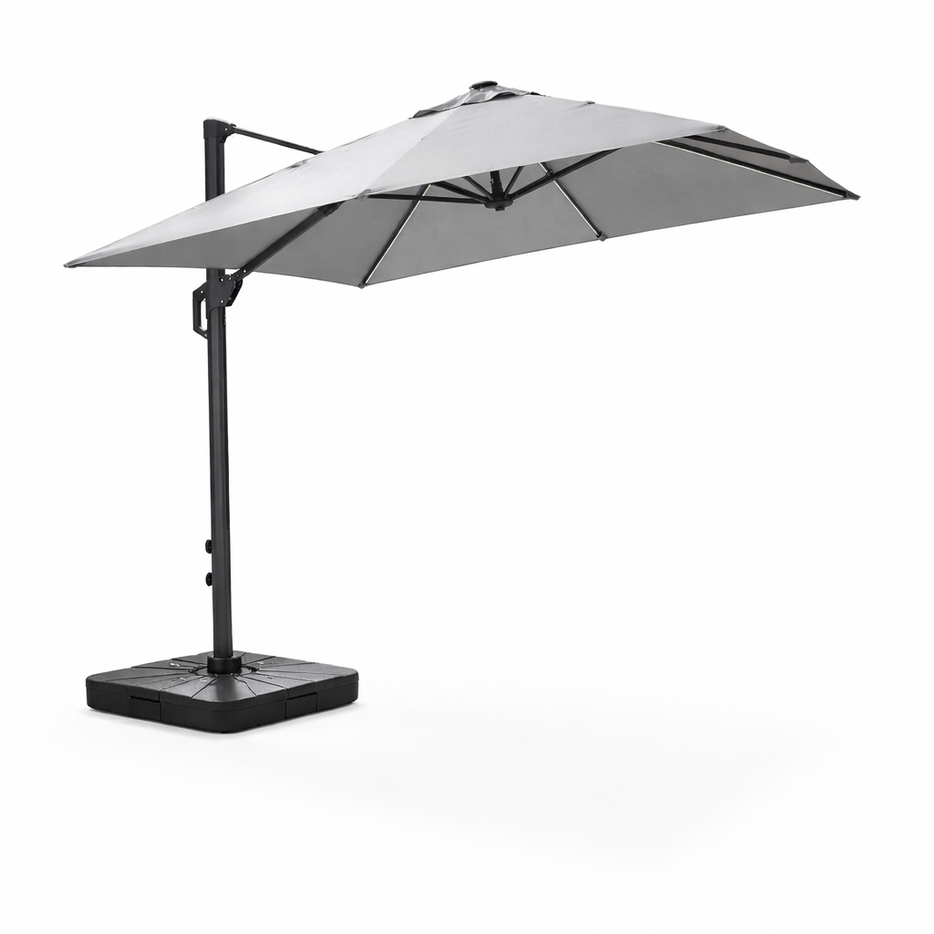 Gardening  -  Weatherking 3x3 Lazio Parasol & Base - Light Grey  -  60485878