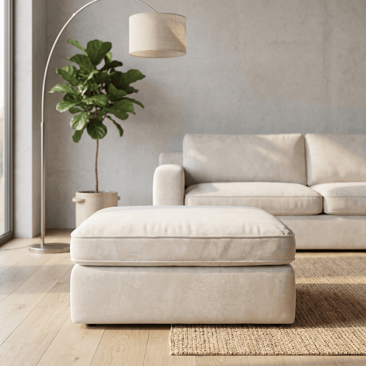 Furniture  -  Ravenna XL Footstool - Pearl  -  60485934