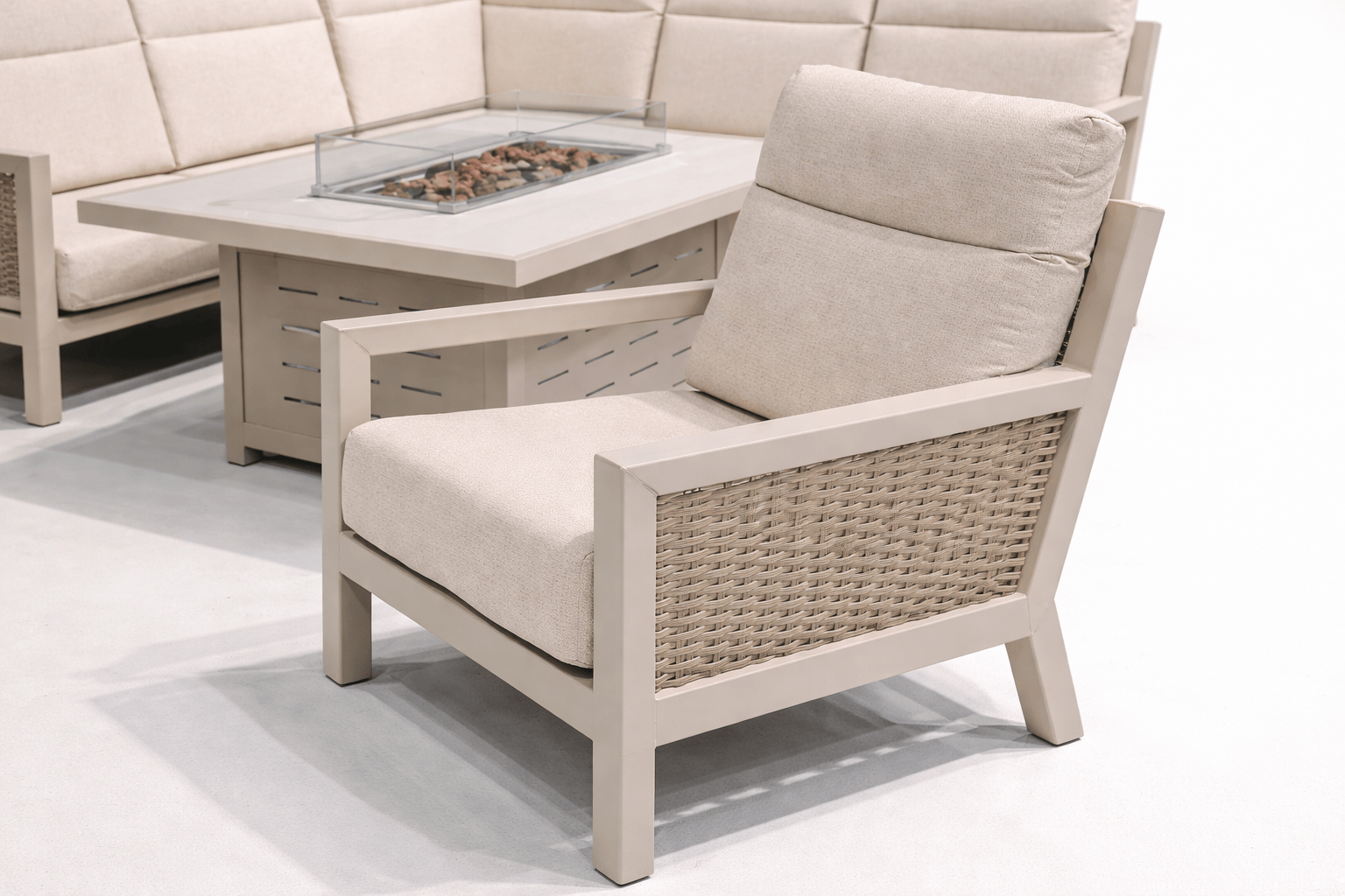 Gardening  -  Cadence Corner Firepit Set - Natural  -  60485948