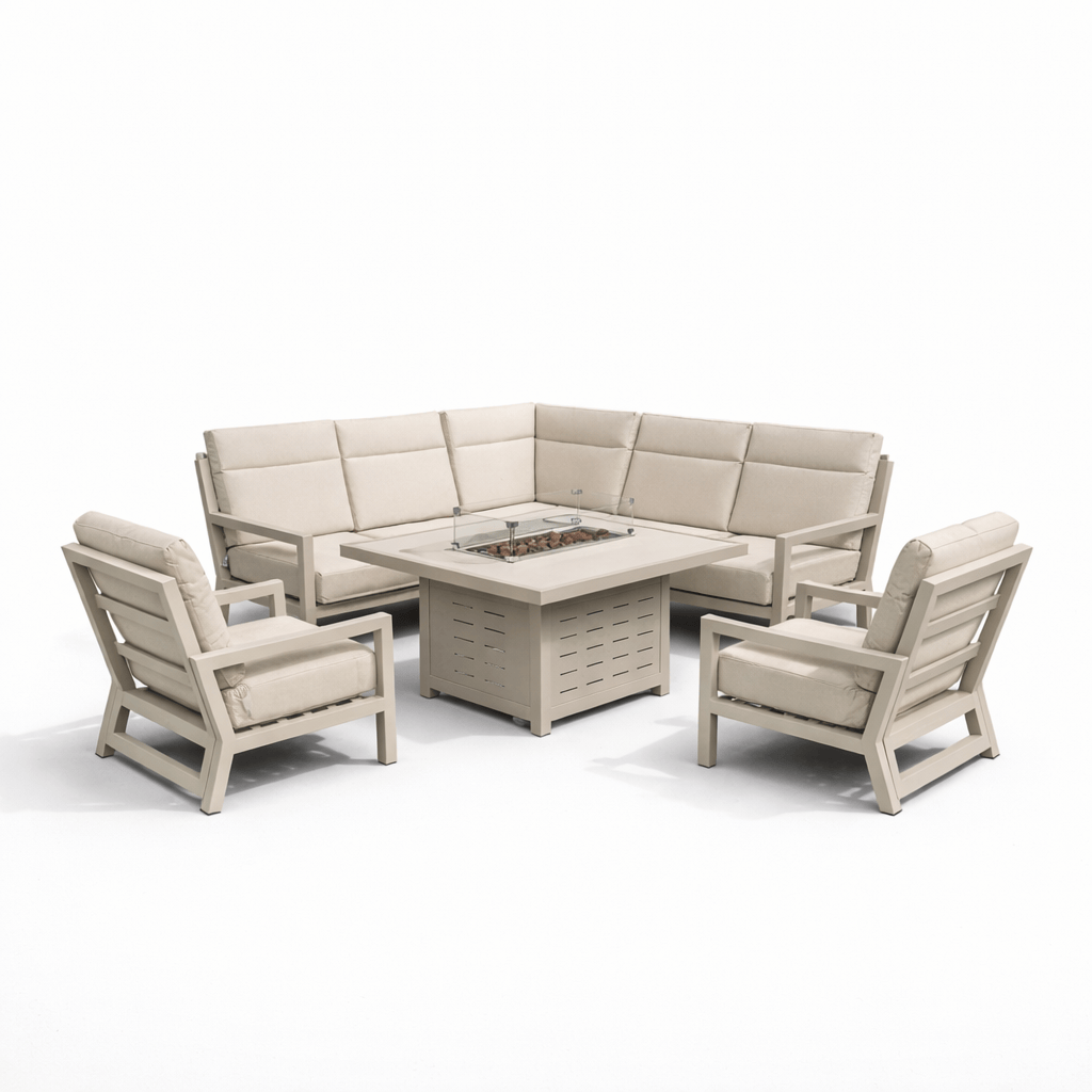 Gardening  -  Cadence Corner Firepit Set - Natural  -  60485948