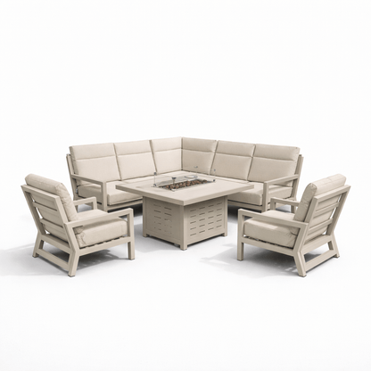 Gardening  -  Cadence Corner Firepit Set - Natural  -  60485948