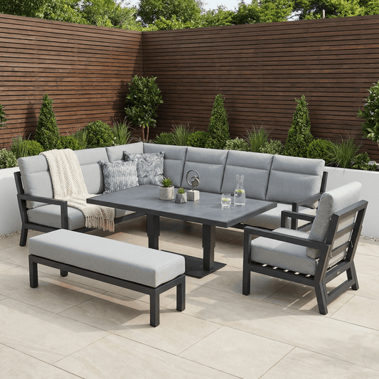 Gardening  -  Highgate XL Corner Set with Adjustable Table - Grey  -  60485950