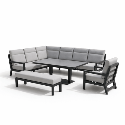 Gardening  -  Highgate XL Corner Set with Adjustable Table - Grey  -  60485950