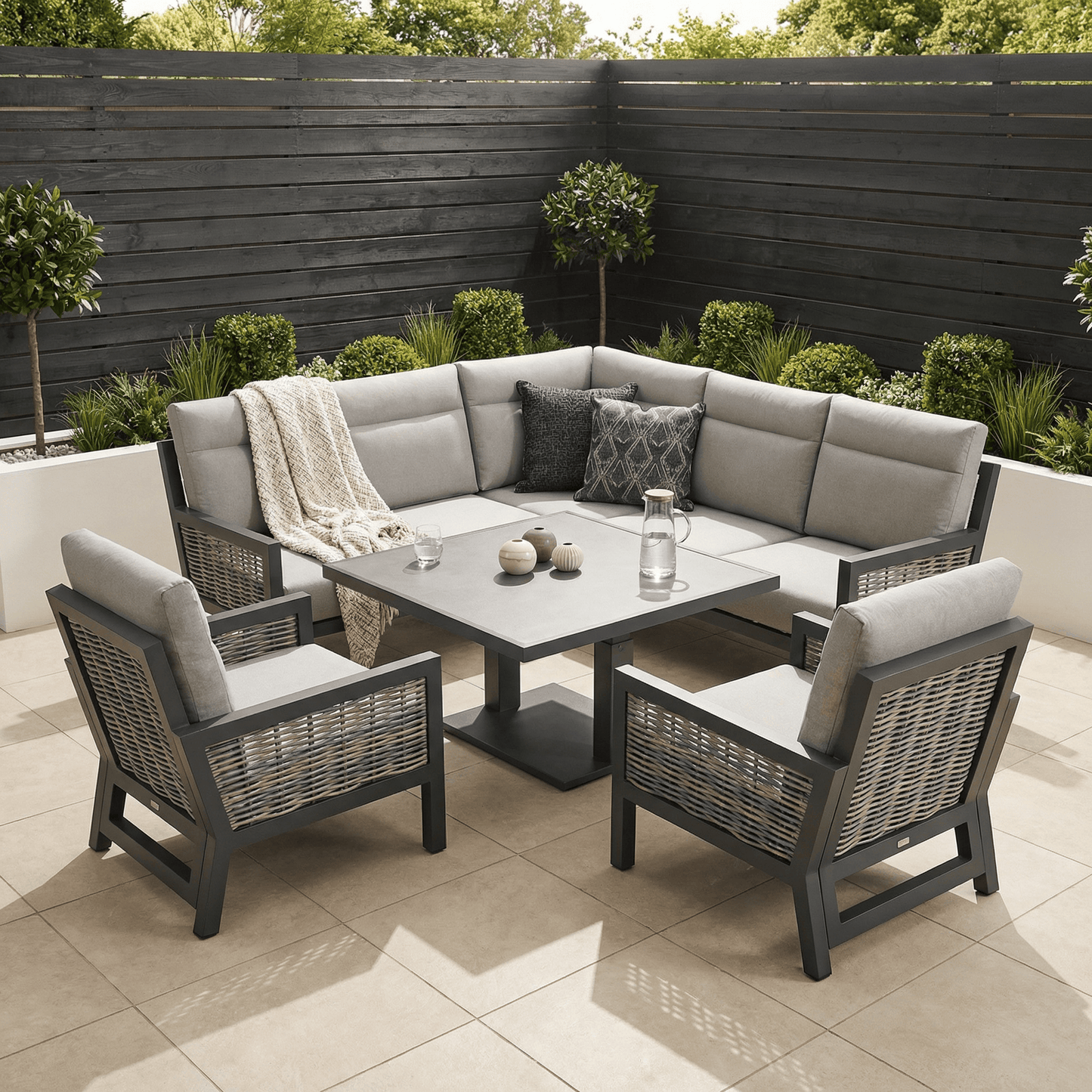 Gardening  -  Ascot Rise & Fall Corner Set - Grey  -  60485955