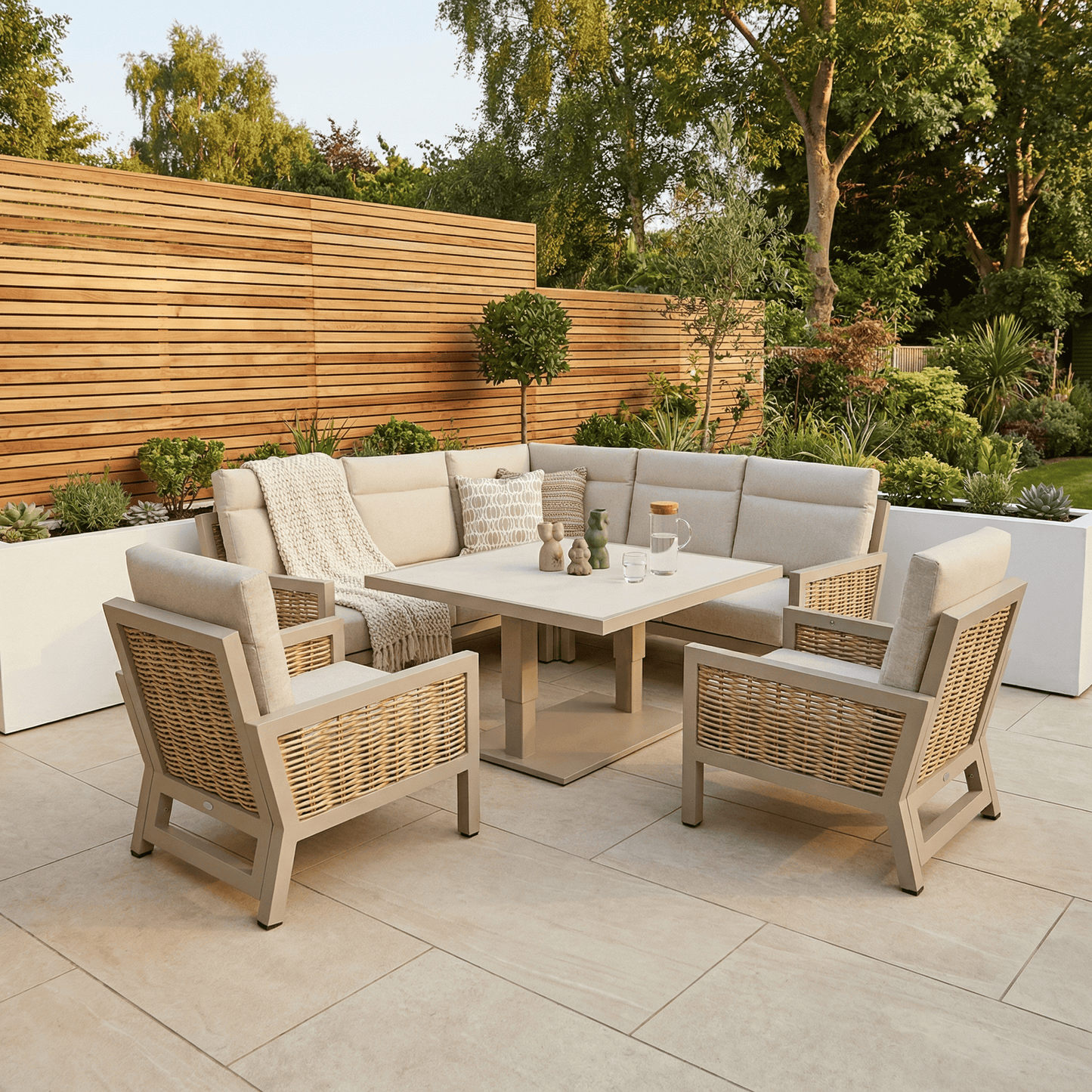 Gardening  -  Croftwood Rise & Fall Corner Set - Natural  -  60485956