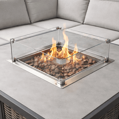 Gardening  -  New Ascot Firepit Bench Set - Grey  -  60485957