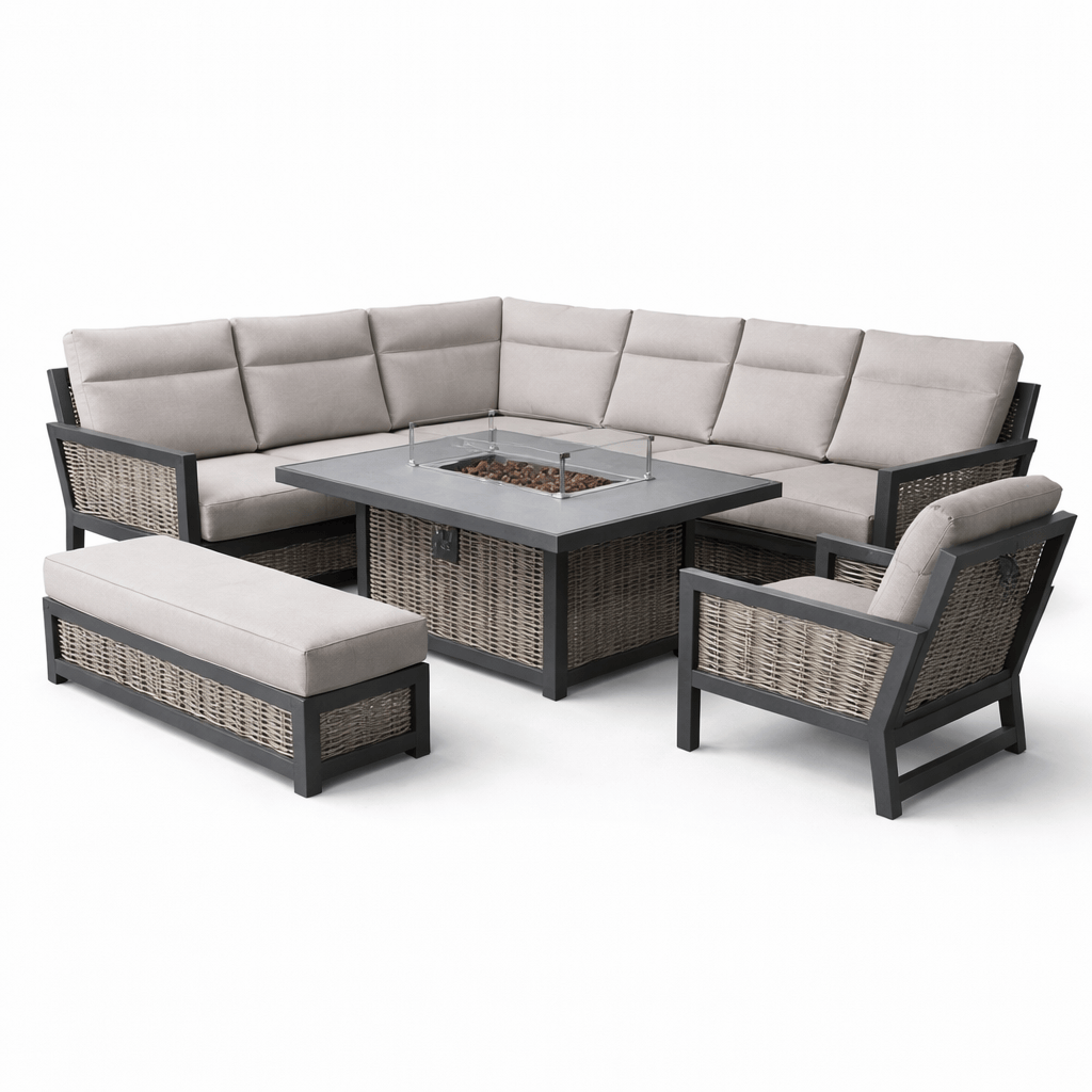 Gardening  -  Ascot XL Firepit Set - Grey  -  60485962