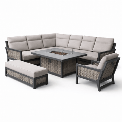 Gardening  -  Ascot XL Firepit Set - Grey  -  60485962