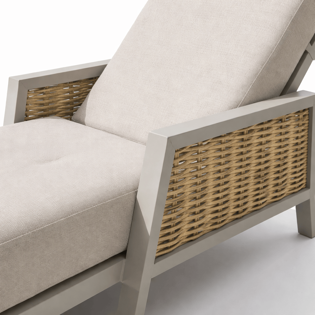 Gardening  -  Croftwood Sunlounger & Side Table - Natural  -  60485966
