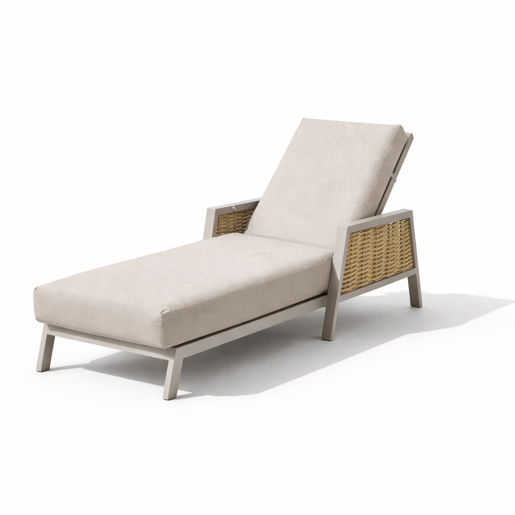 Gardening  -  Croftwood Sunlounger & Side Table - Natural  -  60485966