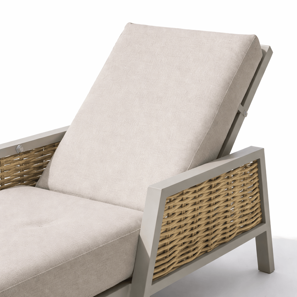 Gardening  -  Croftwood Sunlounger & Side Table - Natural  -  60485966