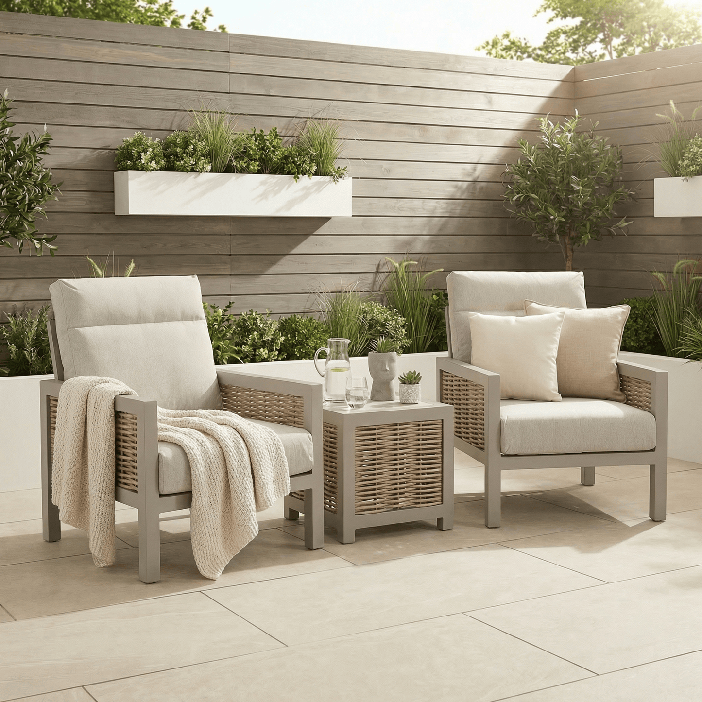 Gardening  -  Croftwood Reclining Duo Set - Natural  -  60485967