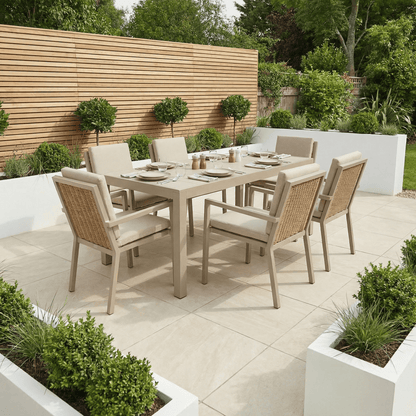 Gardening  -  Croftwood 6 Seater Dining Set - Natural  -  60485968