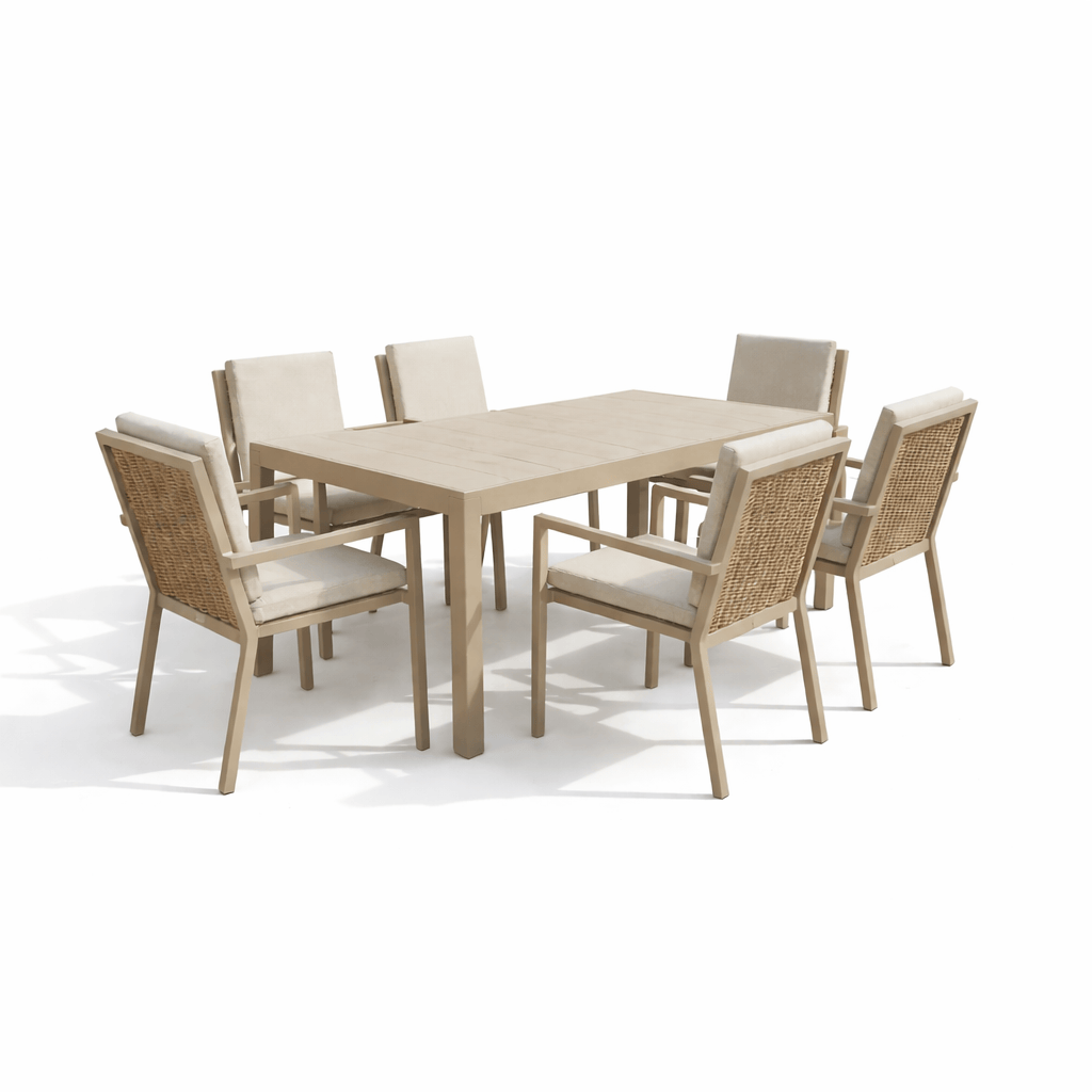 Gardening  -  Croftwood 6 Seater Dining Set - Natural  -  60485968