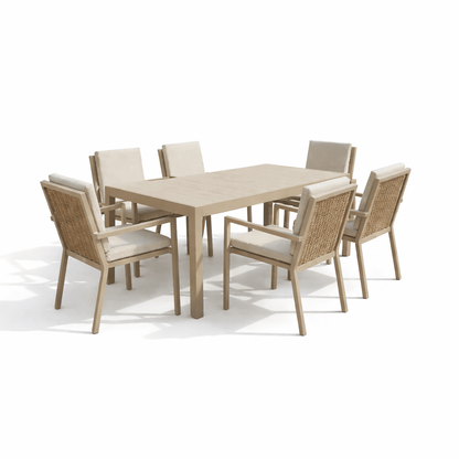 Gardening  -  Croftwood 6 Seater Dining Set - Natural  -  60485968