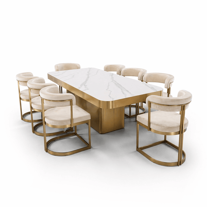 Furniture  -  Nicci Dining Table & 8 Darcy Chairs - Gold  -  60486026