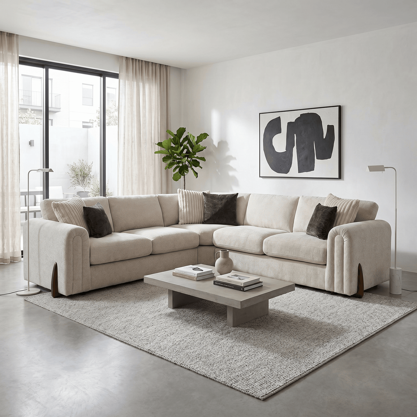 Furniture  -  Charlie Corner Sofa - Stone  -  60486164