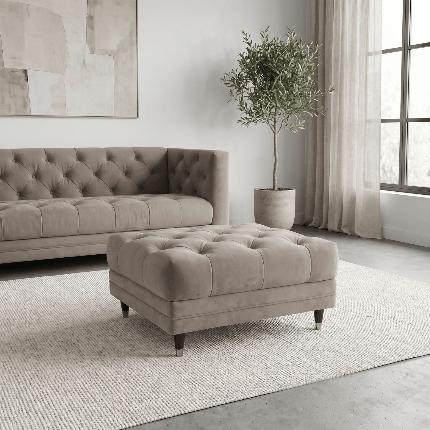 Furniture  -  Trieste Footstool - Taupe  -  60486314