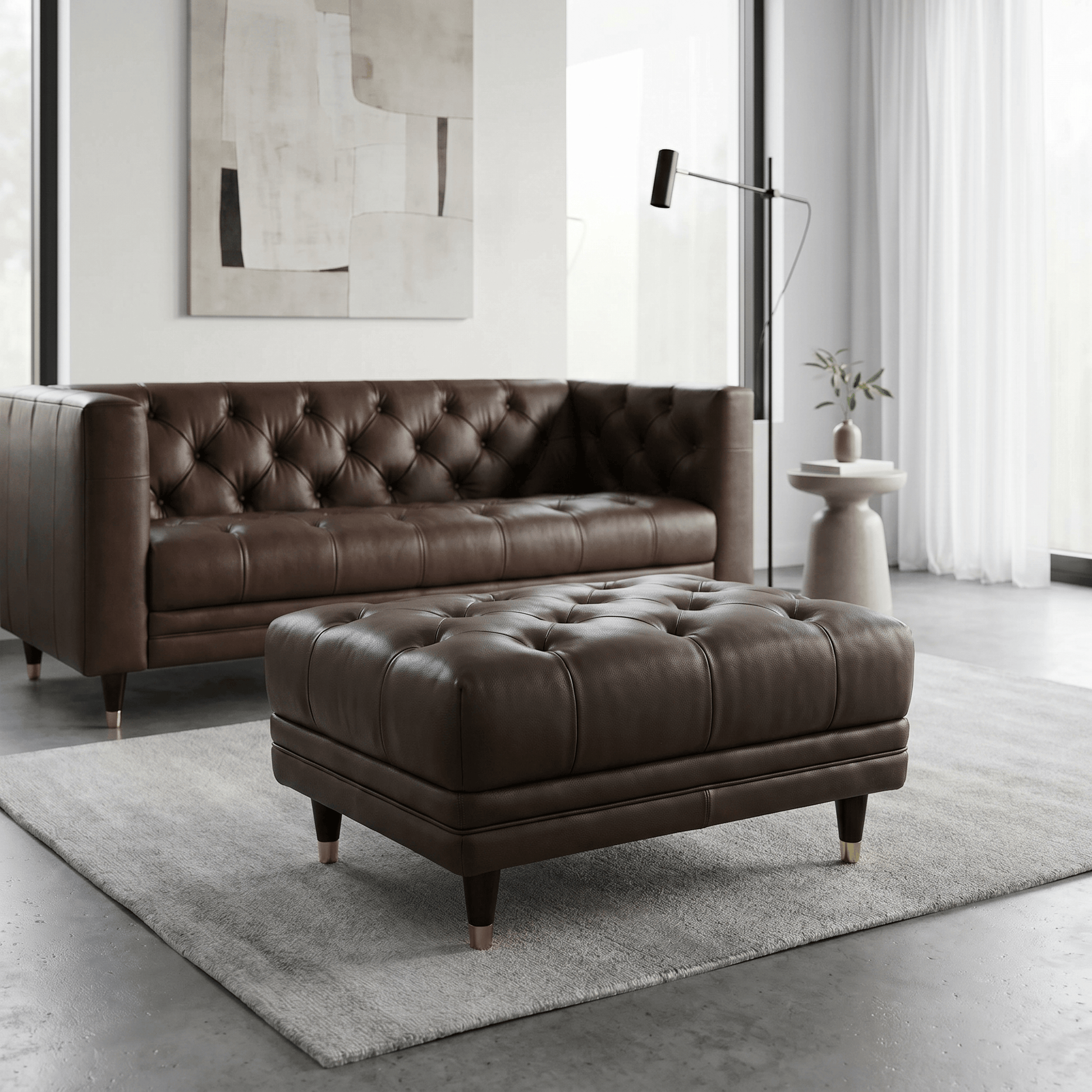 Furniture  -  Trieste Footstool - Cocoa  -  60486318