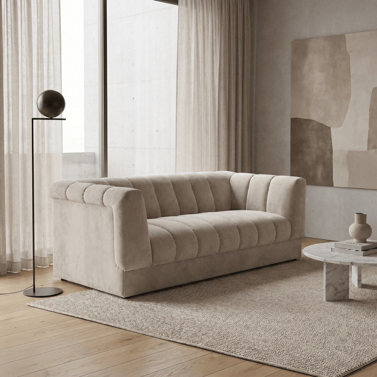 Furniture  -  Annecy 2 Seater Sofa - Shell  -  60486328