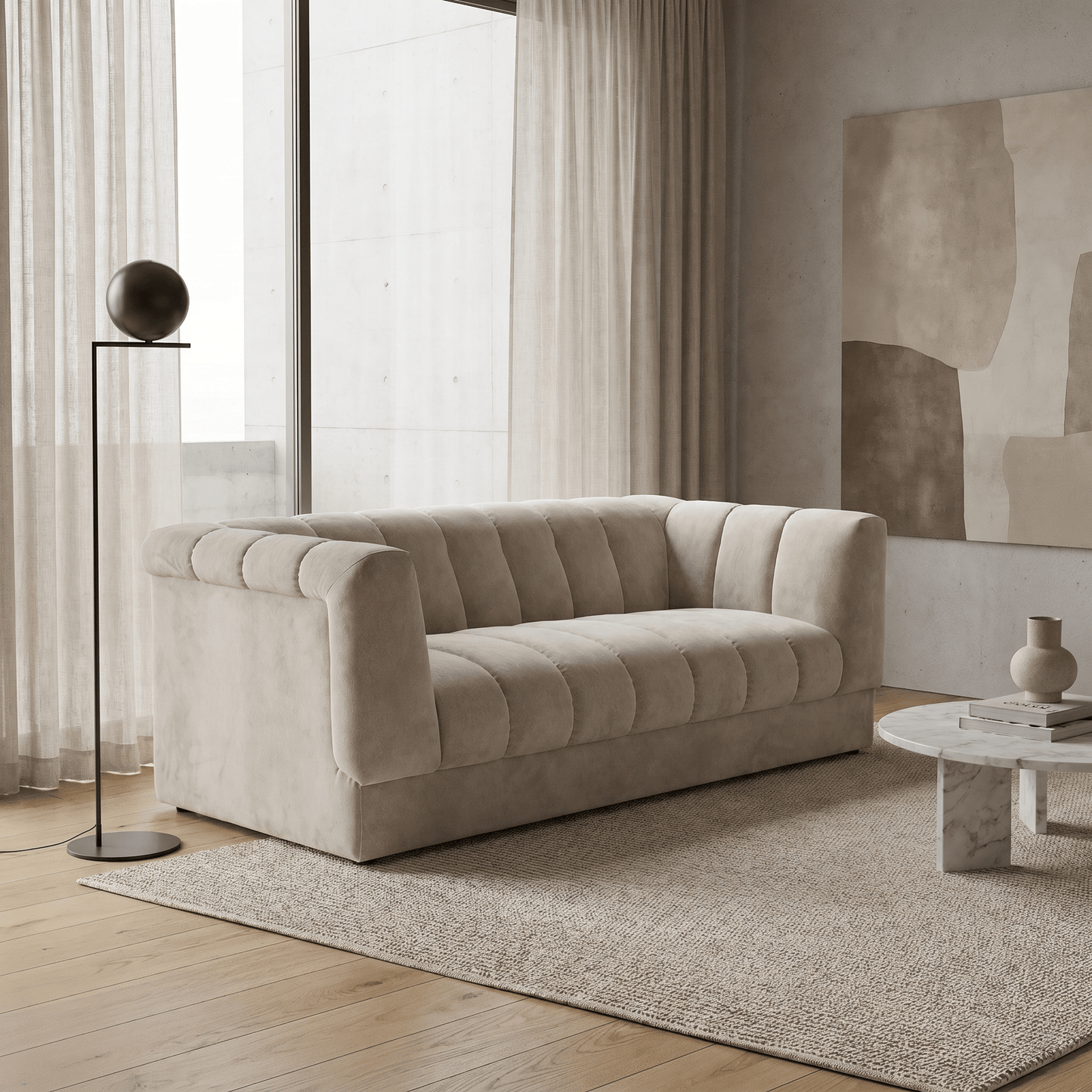 Furniture  -  Annecy 2 Seater Sofa - Shell  -  60486328