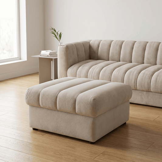 Furniture  -  Annecy Footstool - Shell  -  60486330