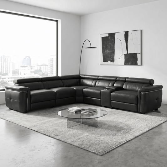 Furniture  -  Bowen Large Corner Sofa - Black  -  60486487