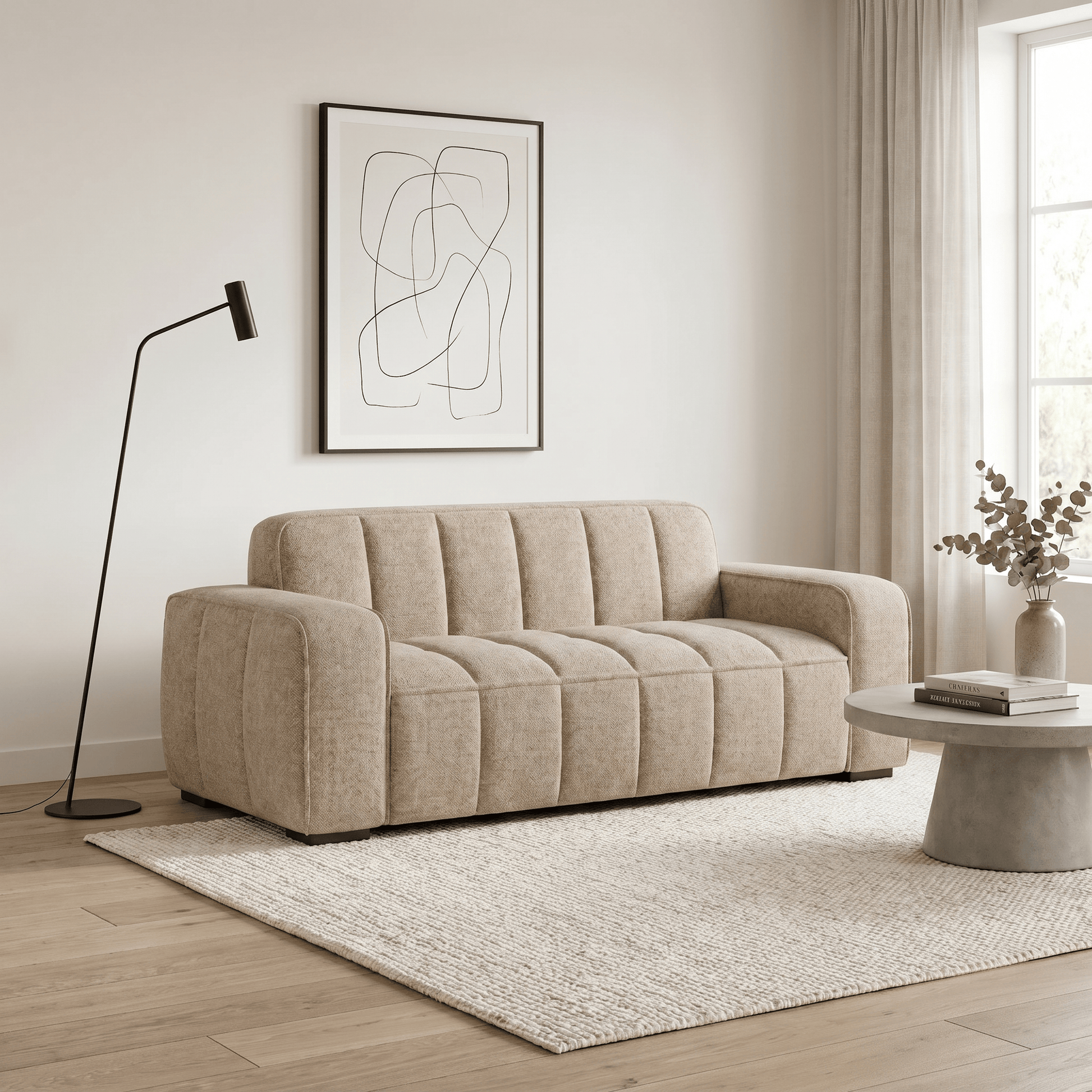 Furniture  -  Keira 3 Seater Sofa - Beige  -  60486490