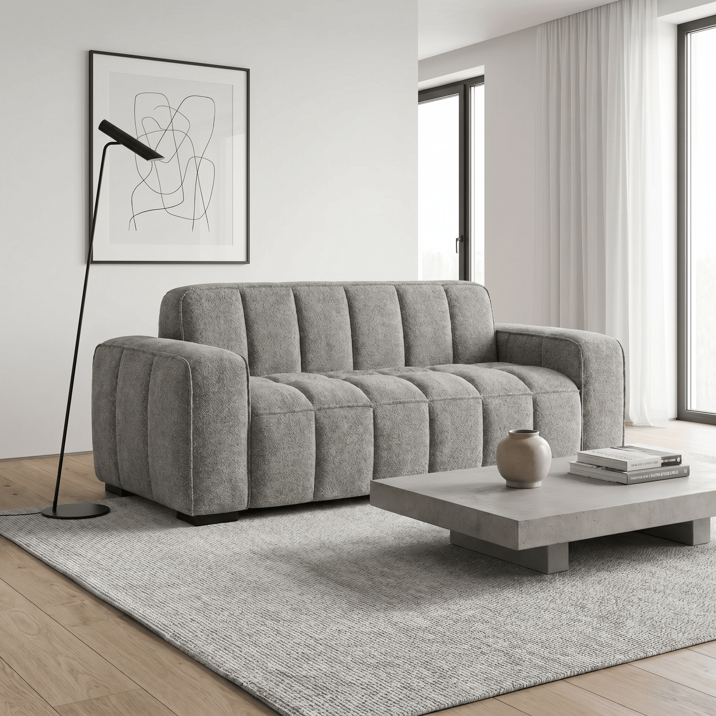 Furniture  -  Keira 3 Seater Sofa - Grey  -  60486493