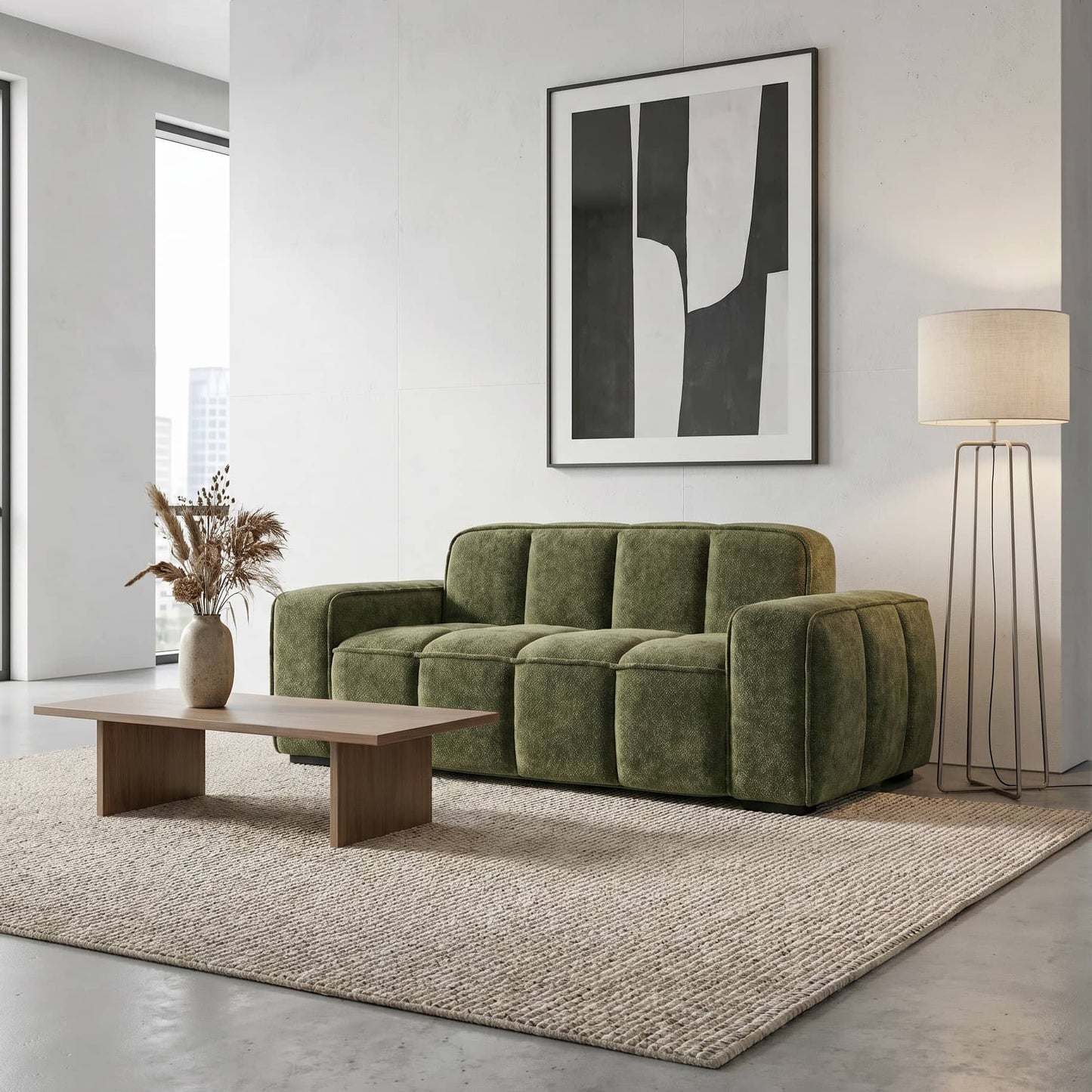 Furniture  -  Keira 2 Seater Sofa - Olive  -  60486497