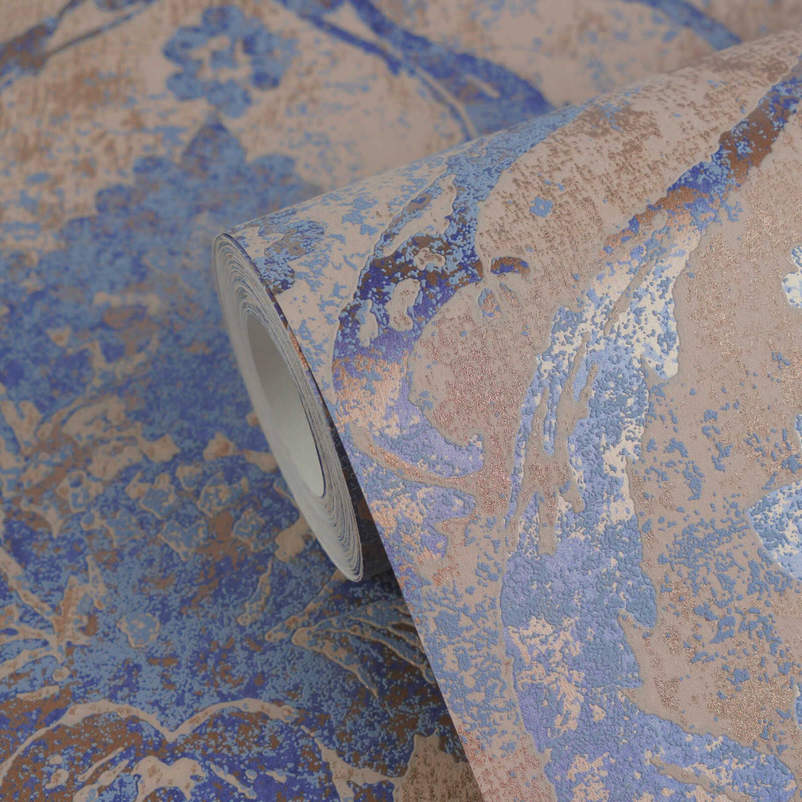 Wallpaper  -  A.S Creations Davide Maison Du Temps Damask Blue & Brown - 79019-1  -  60486545