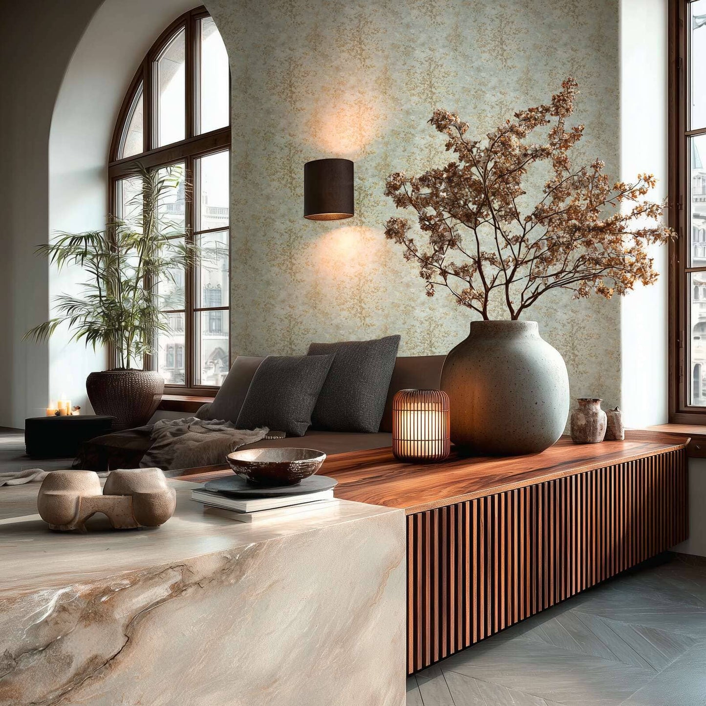 Wallpaper  -  A.S Creations Astrid Whispering Woods Green & Grey- 79200-1  -  60486549