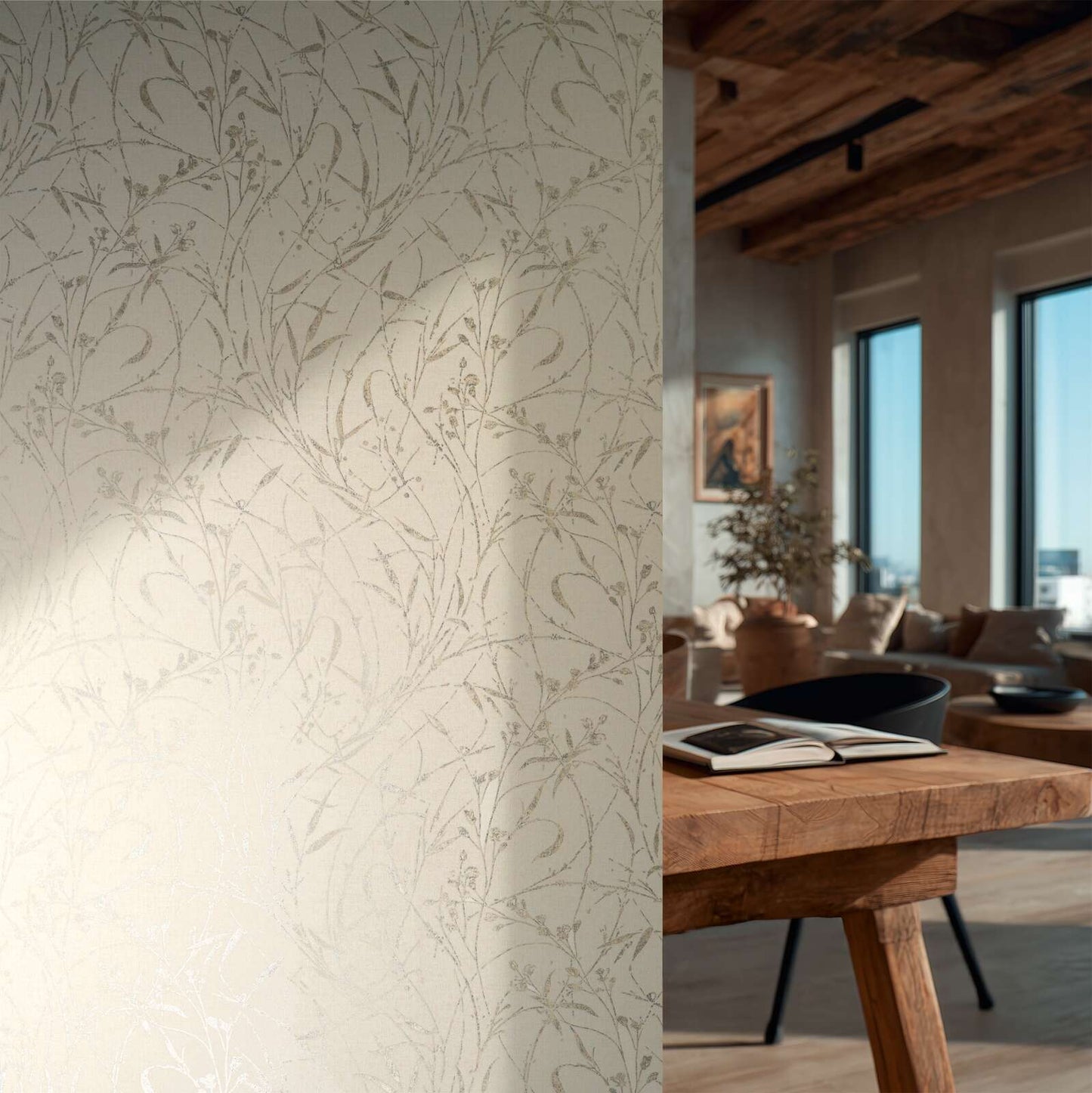 Wallpaper  -  A.S Creations Fee Wild Free Botanical Grey & Cream - 79004-1  -  60486551
