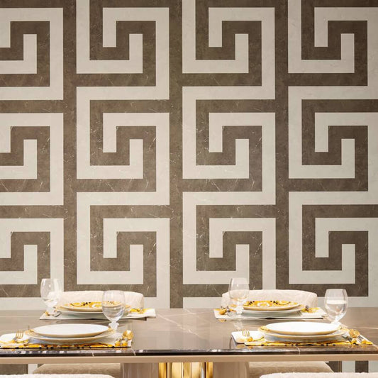 Wallpaper  -  A.S Versace Brown & Cream Greek Motif - 79174-4  -  60486555