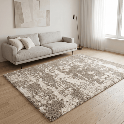 Rugs  -  IK Serenade Beige & White Abstract Rug - Multiple Sizes  - 