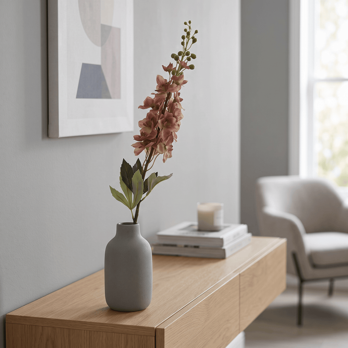 Homeware  -  Brown Knightspur Delphinium Spray - 88cm  -  60487330