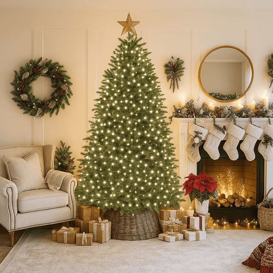 Christmas  -  2000 Compact Christmas Tree Lights - White & Clear Cable  -  60487863