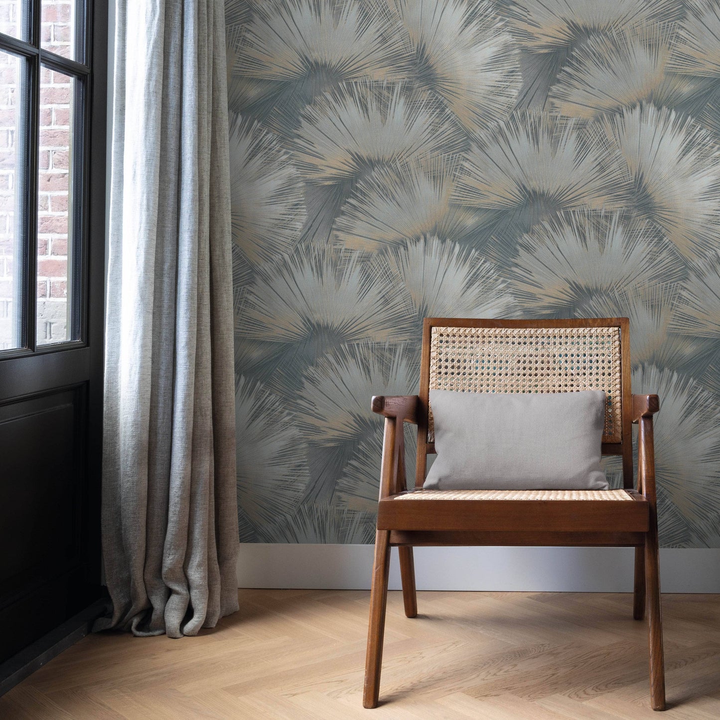 Wallpaper  -  Rasch B55 Opulenza Fan Blue Wallpaper - 659764  -  60345271