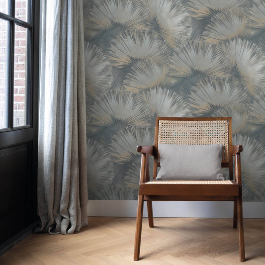 Wallpaper  -  Rasch B55 Opulenza Fan Blue Wallpaper - 659764  -  60345271