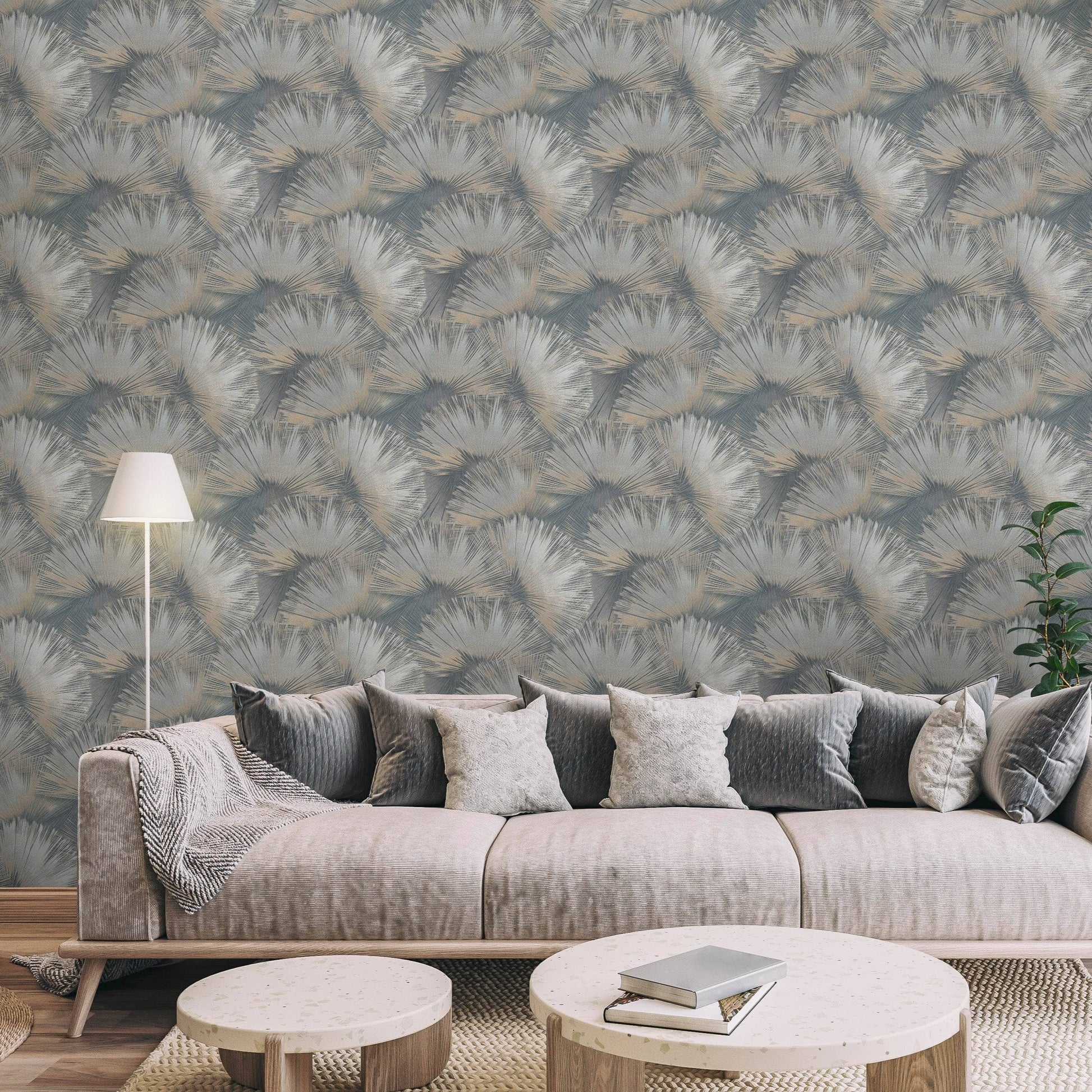 Wallpaper  -  Rasch B55 Opulenza Fan Blue Wallpaper - 659764  -  60345271