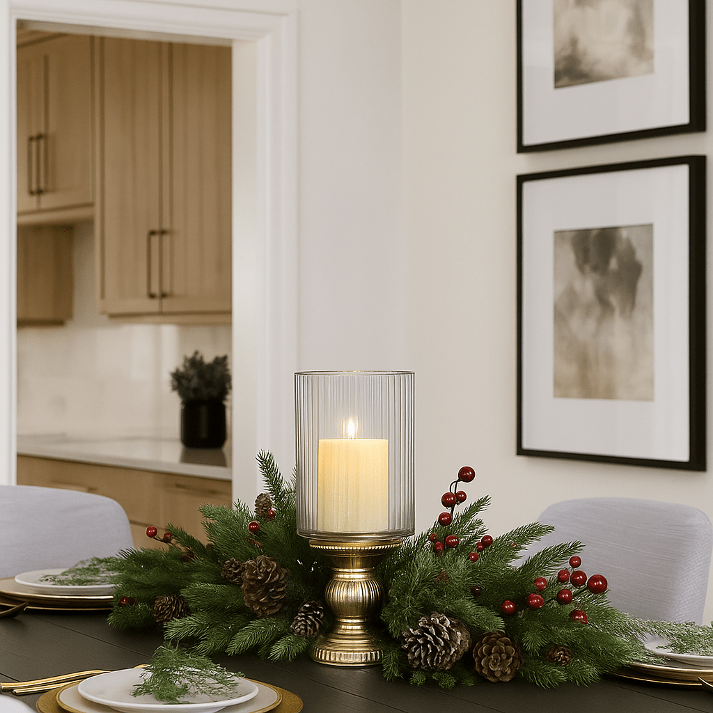 Christmas  -  Glass Hurricane Candle Holder  -  60450755