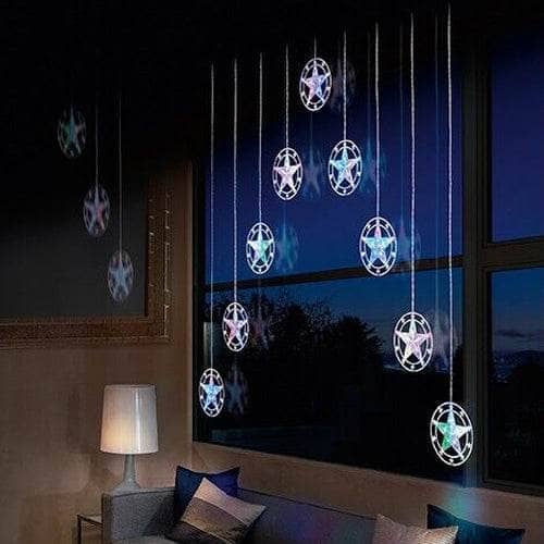 Christmas  -  90 Lights LED Colour Changing Star Curtain  -  60008745