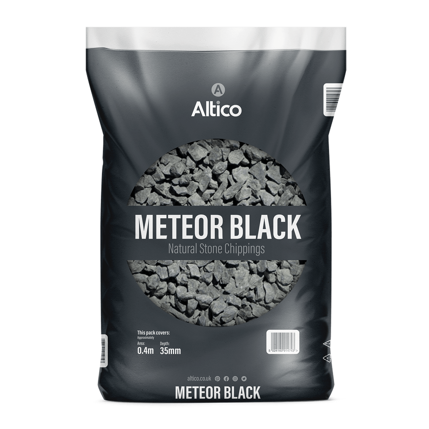 Gardening  -  Altico A10014 Meteor Black Stone Chippings  -  60003130